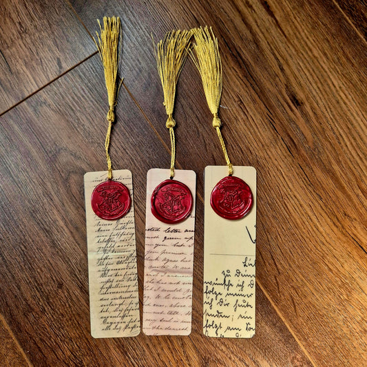 HANDMADE Hogwarts inspired Stamped Bookmarks