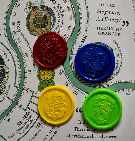 HANDMADE Hogwarts inspired House Coloured Seal Stamps