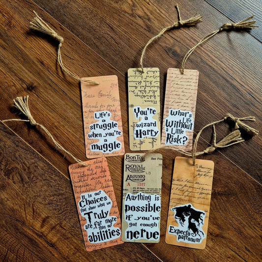 HANDMADE Laminated Harry Potter Inspired Bookmarks