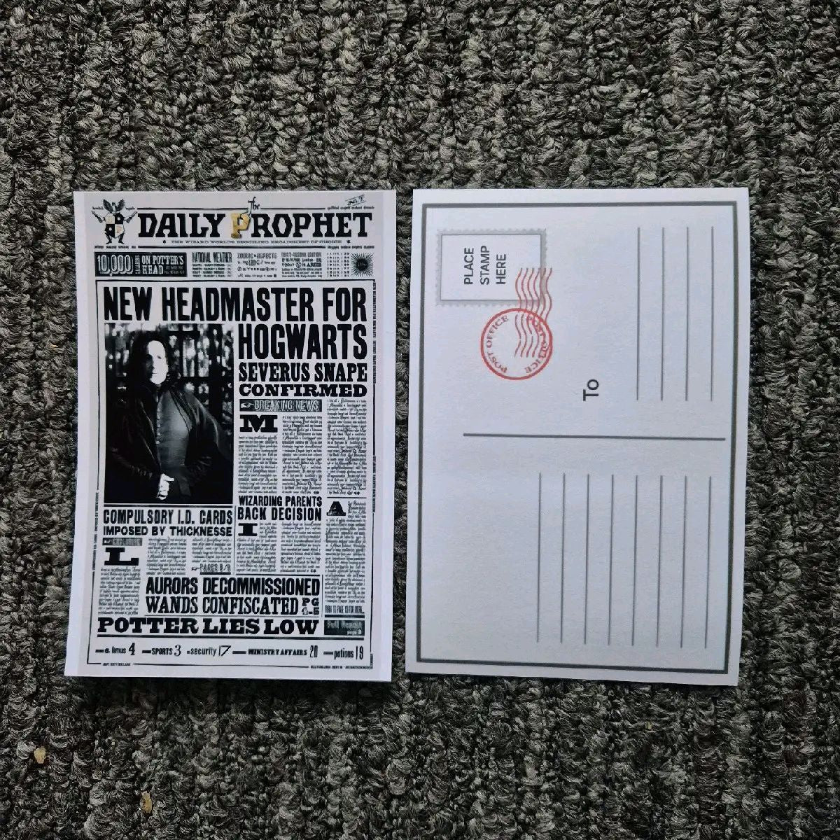 Harry Potter Inspired Postcards - Order Individual or a full set