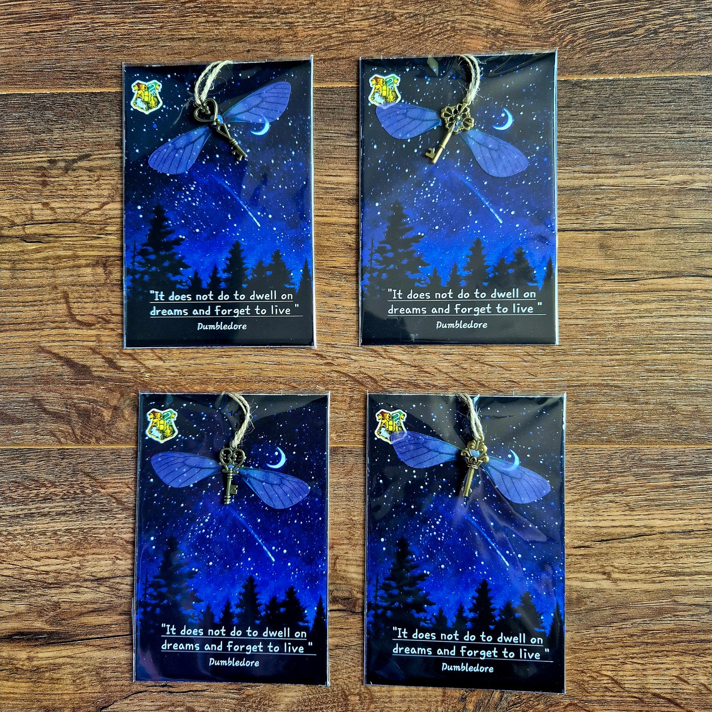 Small flying key with purple coloured wings