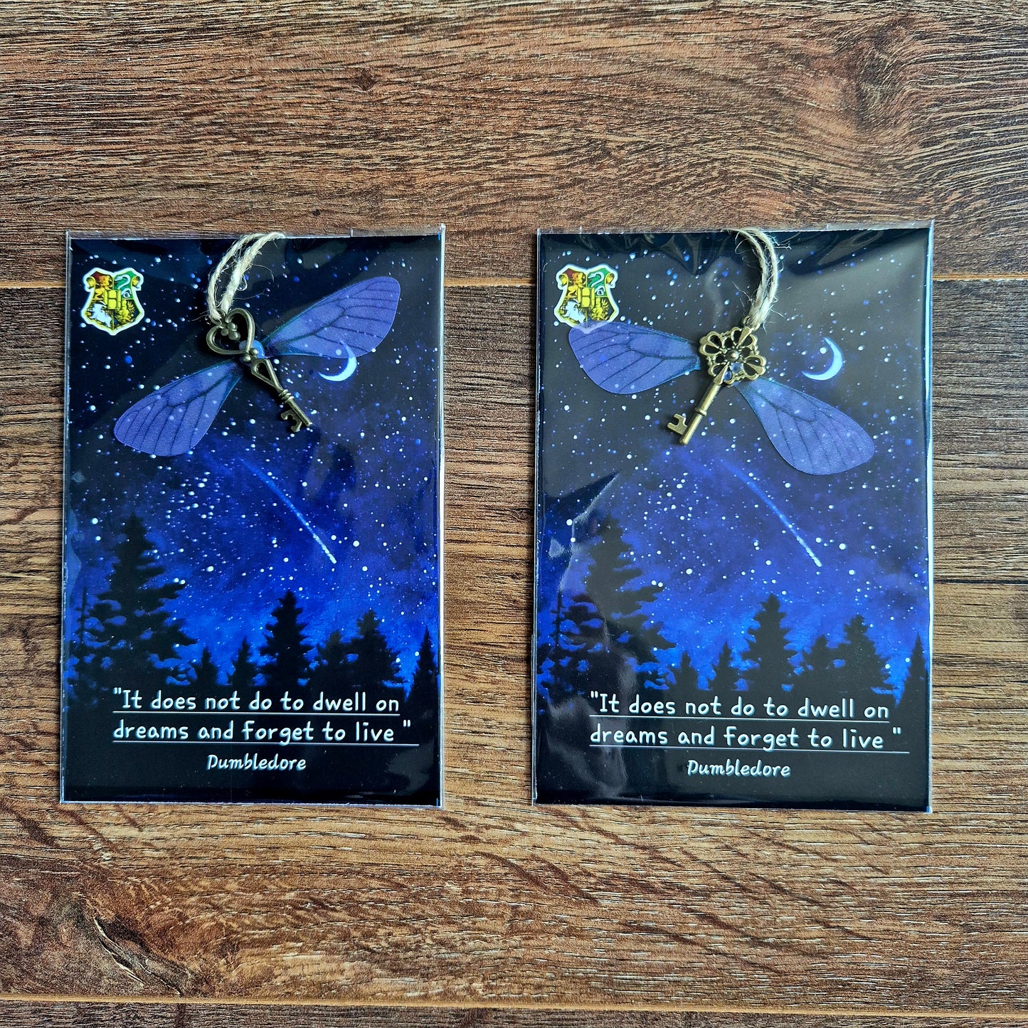 Small flying key with purple coloured wings