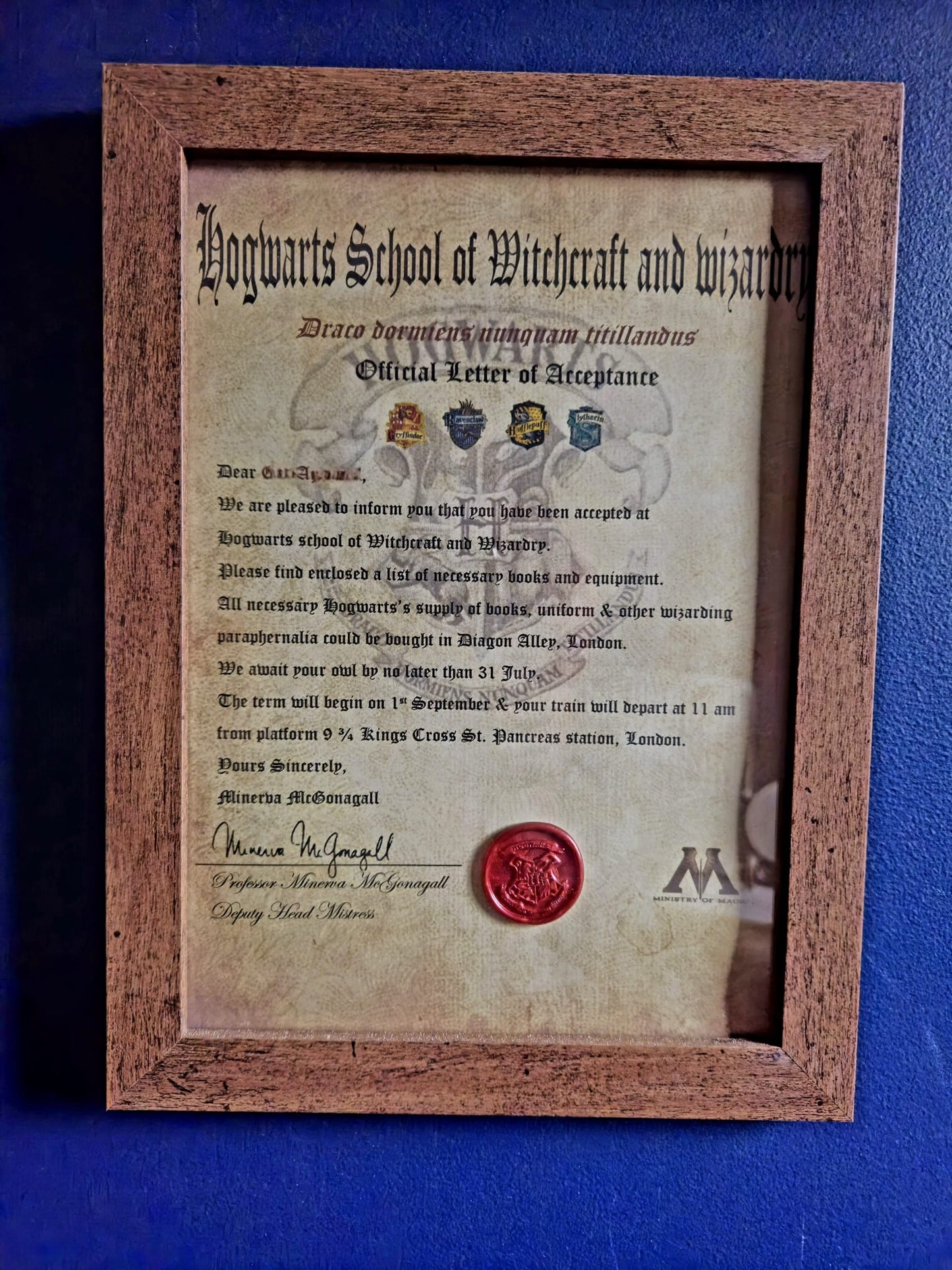 Hogwarts  Inspired Acceptance Letter